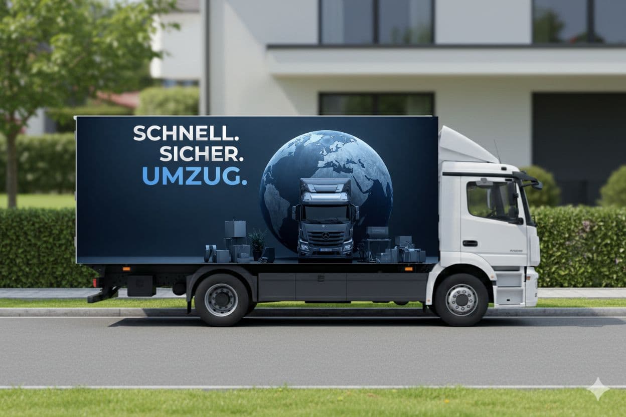 Umzugstransporter bei Nacht